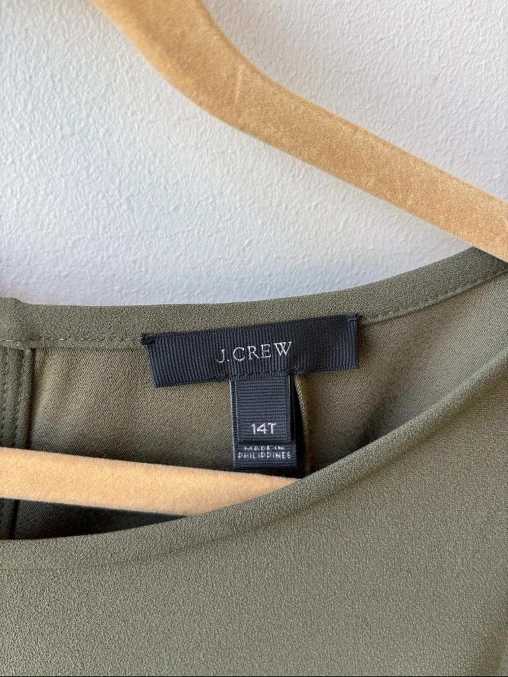 J. Crew Olive Tiered Ruffle Sleeve Blouse